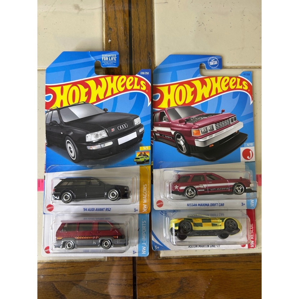 Set of 4 Hot Wheels '94 Audi RS2 Nissan Maxima Drift Car‎ Aston Martin One-77
